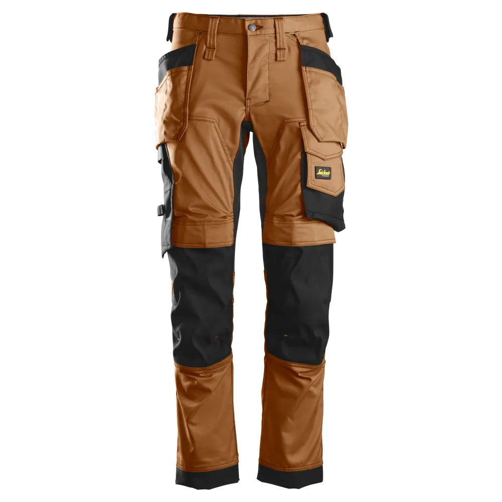 Snickers 6241 Allroundwork 2-Way Stretch Werkbroek Met Holsterzakken 1204 Brown Black