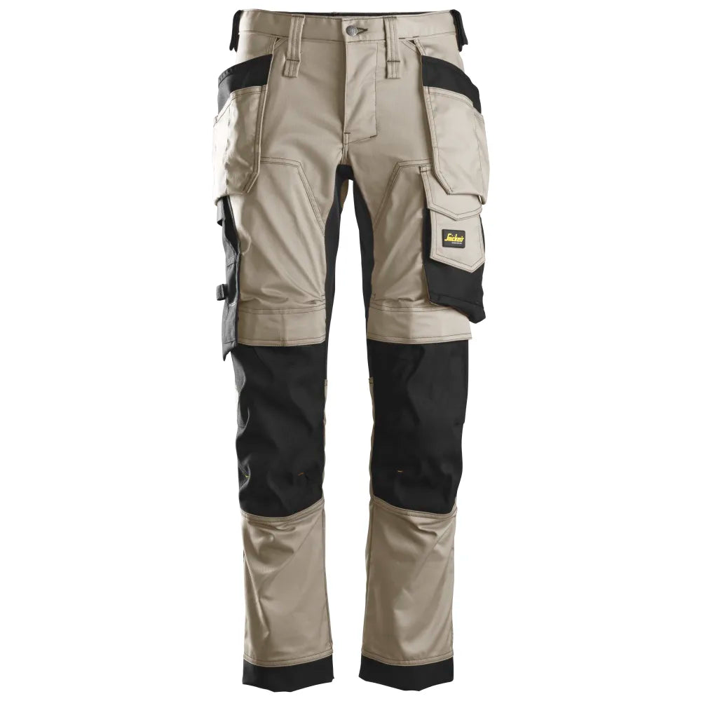 Snickers 6241 Allroundwork 2-Way Stretch Werkbroek Met Holsterzakken 2004 Khaki Black