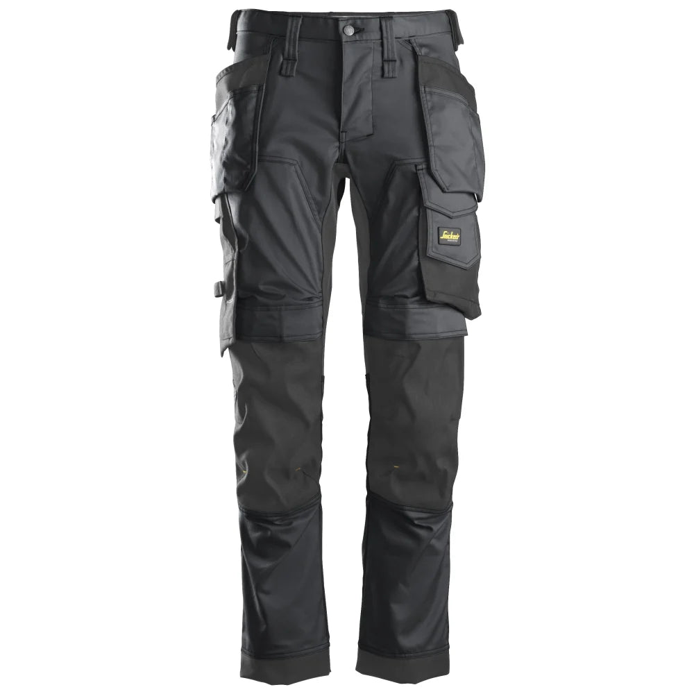 Snickers 6241 Allroundwork 2-Way Stretch Werkbroek Met Holsterzakken 5804 Steel Grey Black