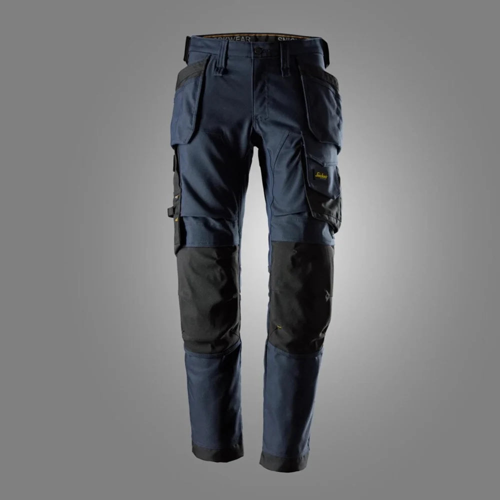 Snickers 6244 Allroundwork Canvas Stretch Werkbroek Met Holsterzakken Navy Black