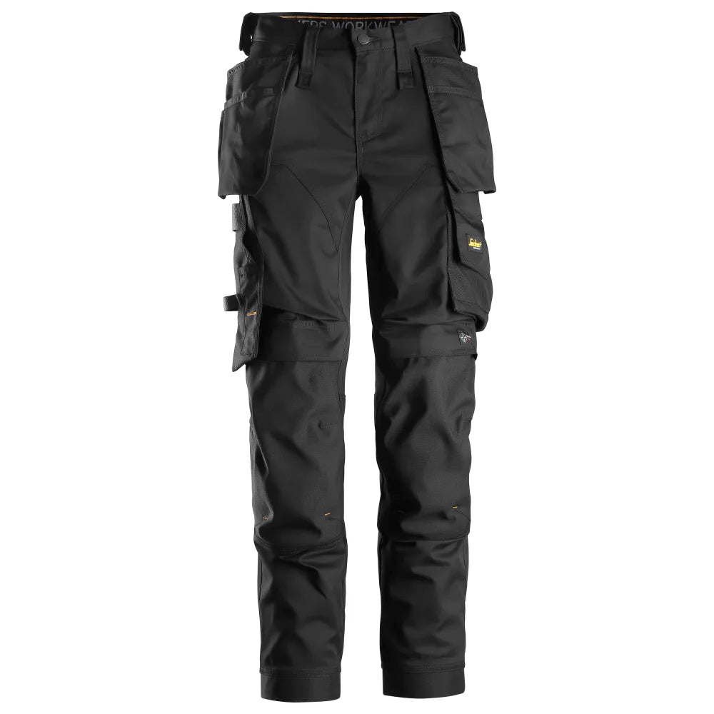 Snickers 6247 Allroundwork 2-Way Stretch Dameswerkbroek Met Holsterzakken 0404 Black Black