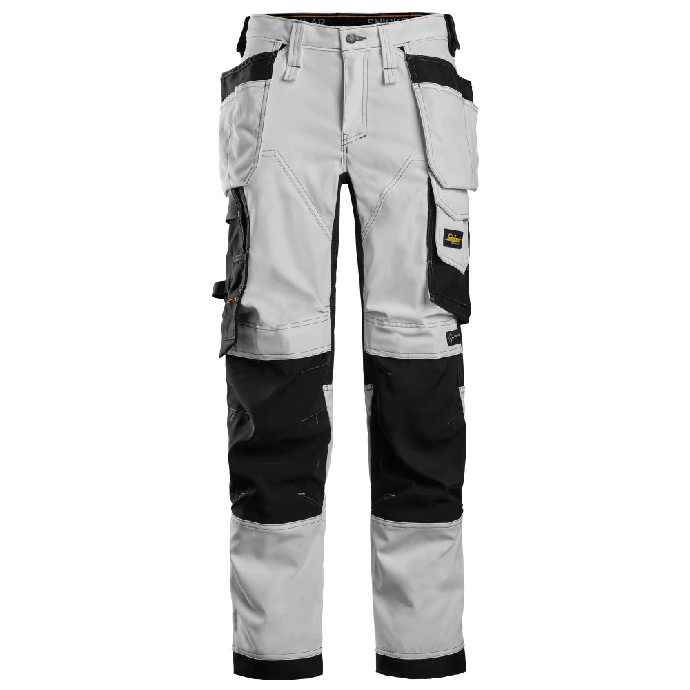 Snickers 6247 Allroundwork 2-Way Stretch Dameswerkbroek Met Holsterzakken 0904 White Black