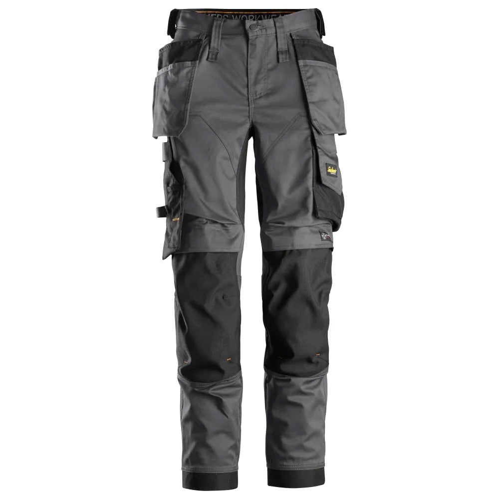Snickers 6247 Allroundwork 2-Way Stretch Dameswerkbroek Met Holsterzakken 5804 Steel Grey Black