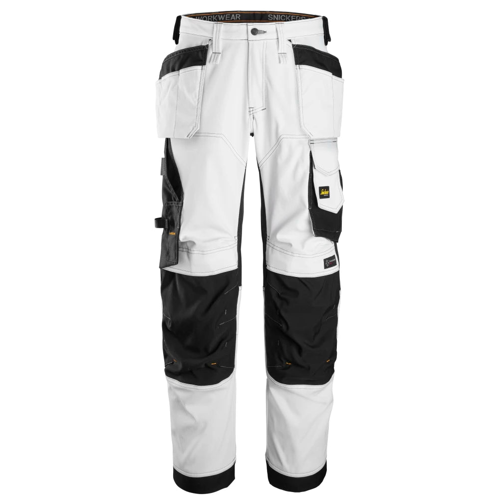 Snickers 6251 Allroundwork Stretch Loose Fit Werkbroek Met Holsterzakken 0904 White Black