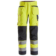 Snickers 6260 Protecwork High-Vis Klasse 2 Werkbroek Met Holsterzakken 6695 High Visibility Yellow Navy