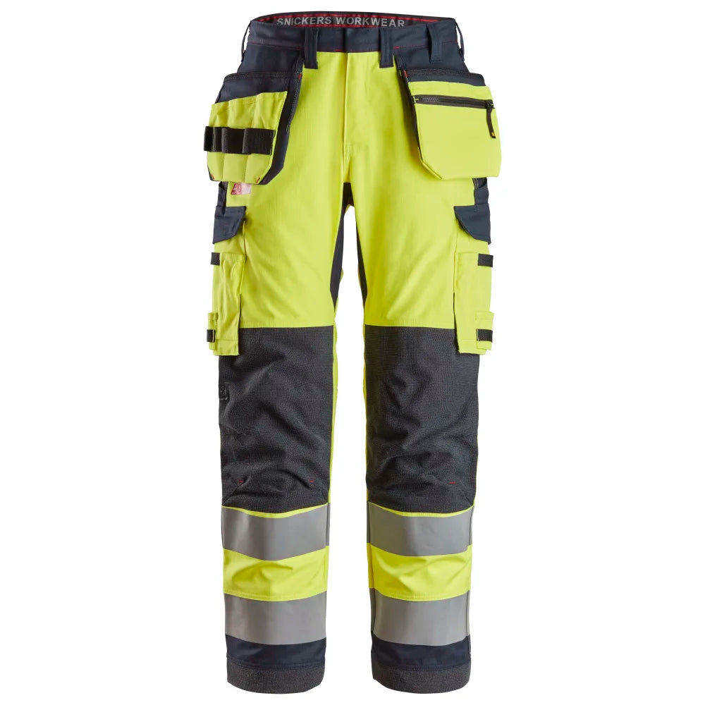 Snickers 6261 Protecwork High-Vis Klasse 2 Werkbroek Met Holsterzakken En Symmetrische Beenzakken 6695 High Visibility Yellow Navy