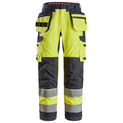 Snickers 6261 Protecwork High-Vis Klasse 2 Werkbroek Met Holsterzakken En Symmetrische Beenzakken 6695 High Visibility Yellow Navy