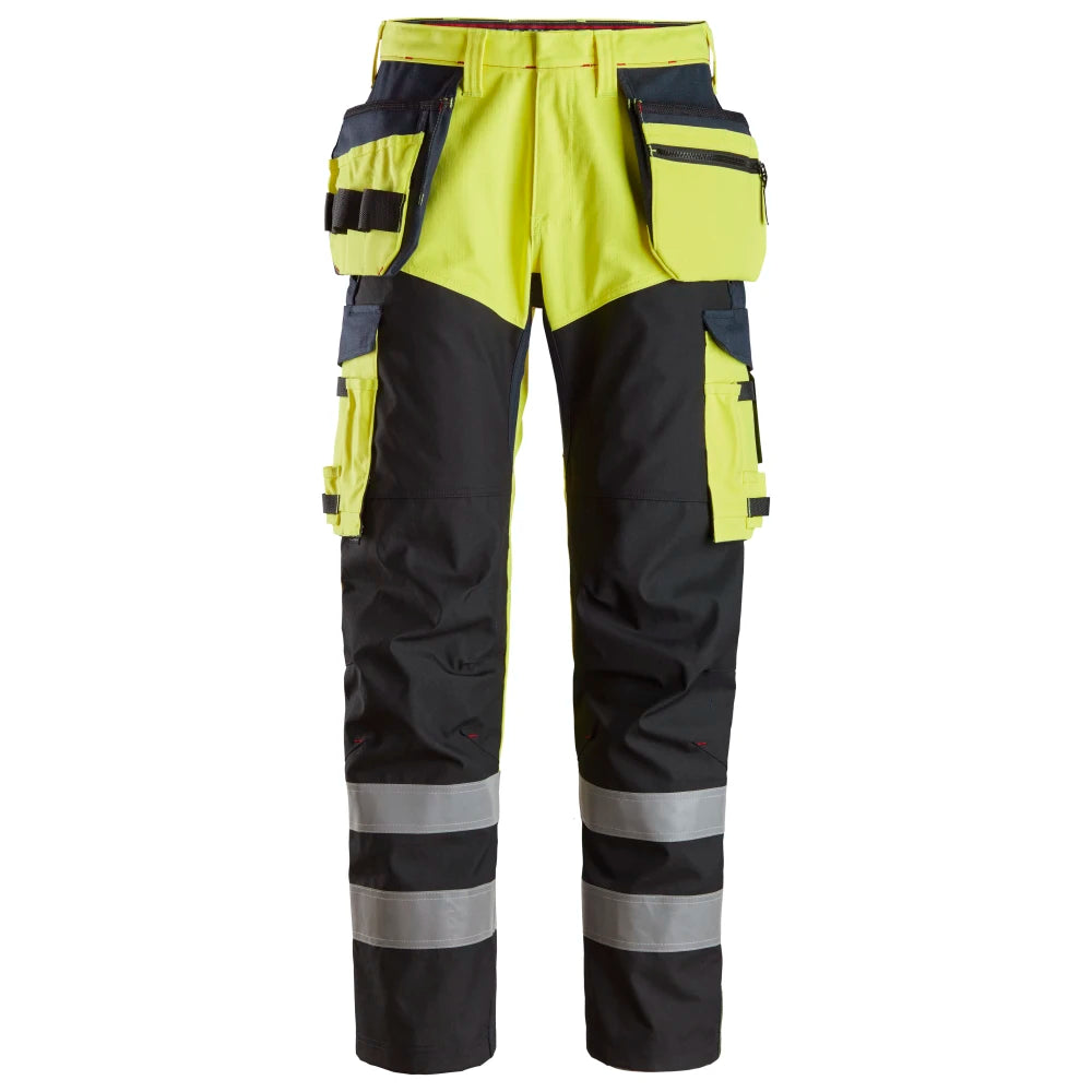 Snickers 6265 Protecwork High-Vis Klasse 1 Werkbroek Met Scheenbeenversteviging En Holsterzakken 6695 High Visibility Yellow Navy