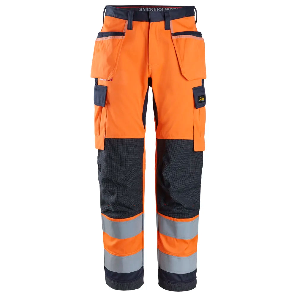 Snickers 6266 Protecwork High-Vis Klasse 2 Werkbroek Met Holsterzakken 5595 High Visibility Orange Navy
