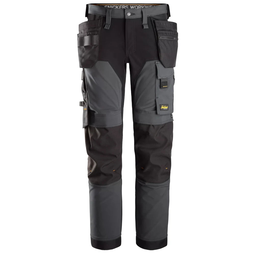 Snickers 6275 Allroundwork 4-Way Stretch Werkbroek Winddicht Met Holsterzakken 5804 Steel Grey Black
