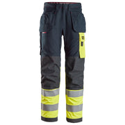 Snickers 6276 Protecwork High-Vis Klasse 1 Werkbroek Met Holsterzakken 9566 Navy High Visibility Yellow