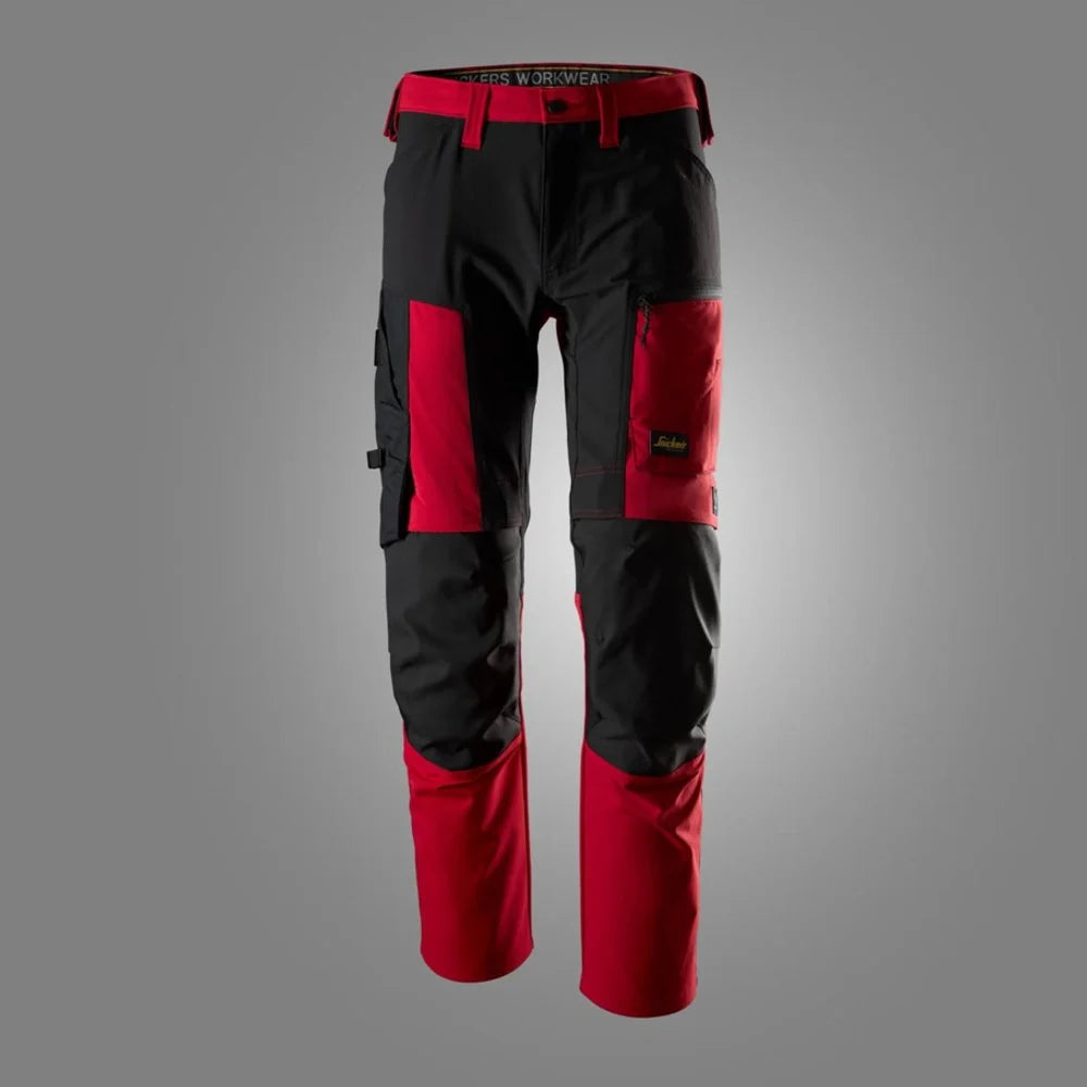 Snickers 6318 Allroundwork 4-Way Stretch Werkbroek Chili Red Black