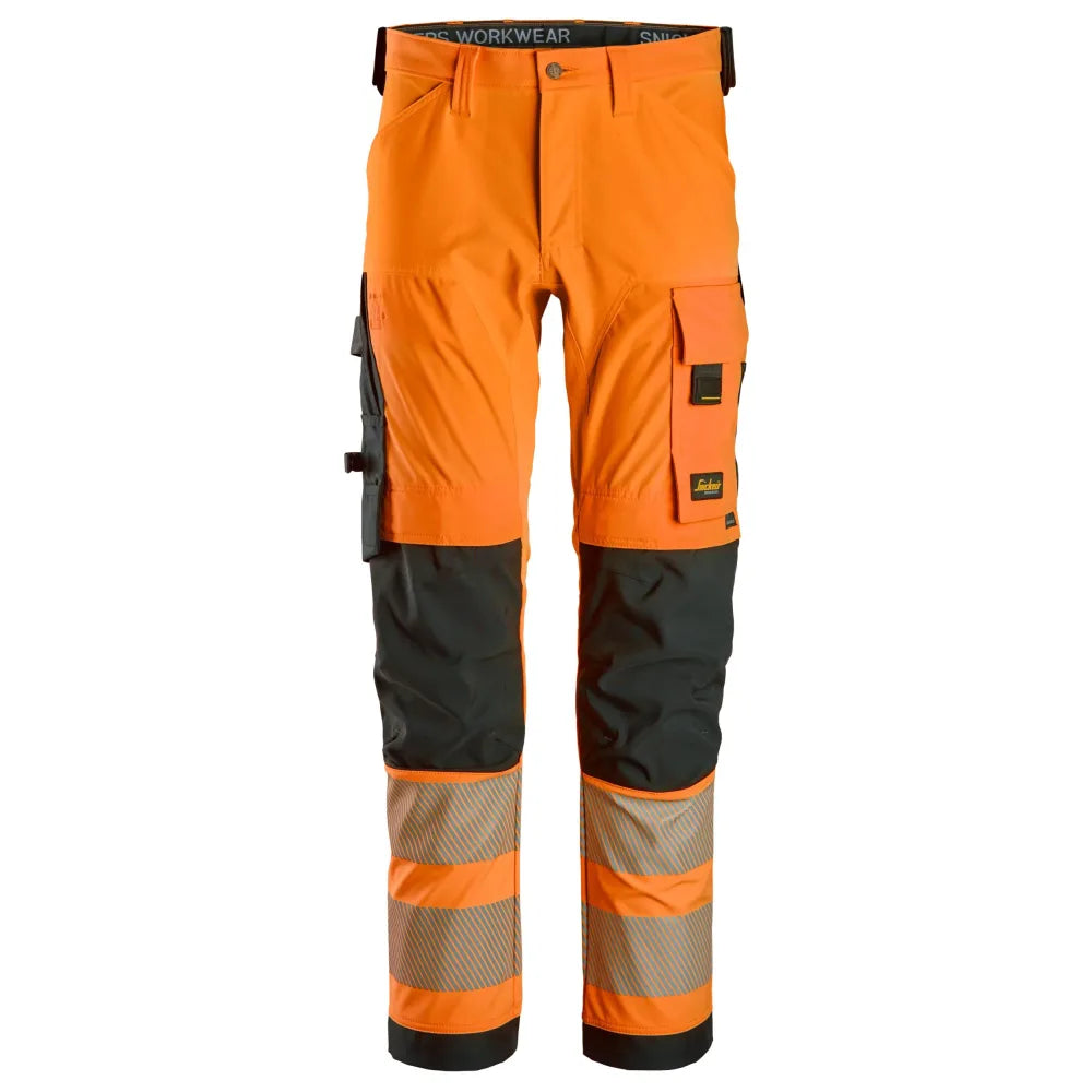 Snickers 6336 High-Vis 4-Way Stretch Werkbbroek Klasse 2 5504 High Visibility Orange Black