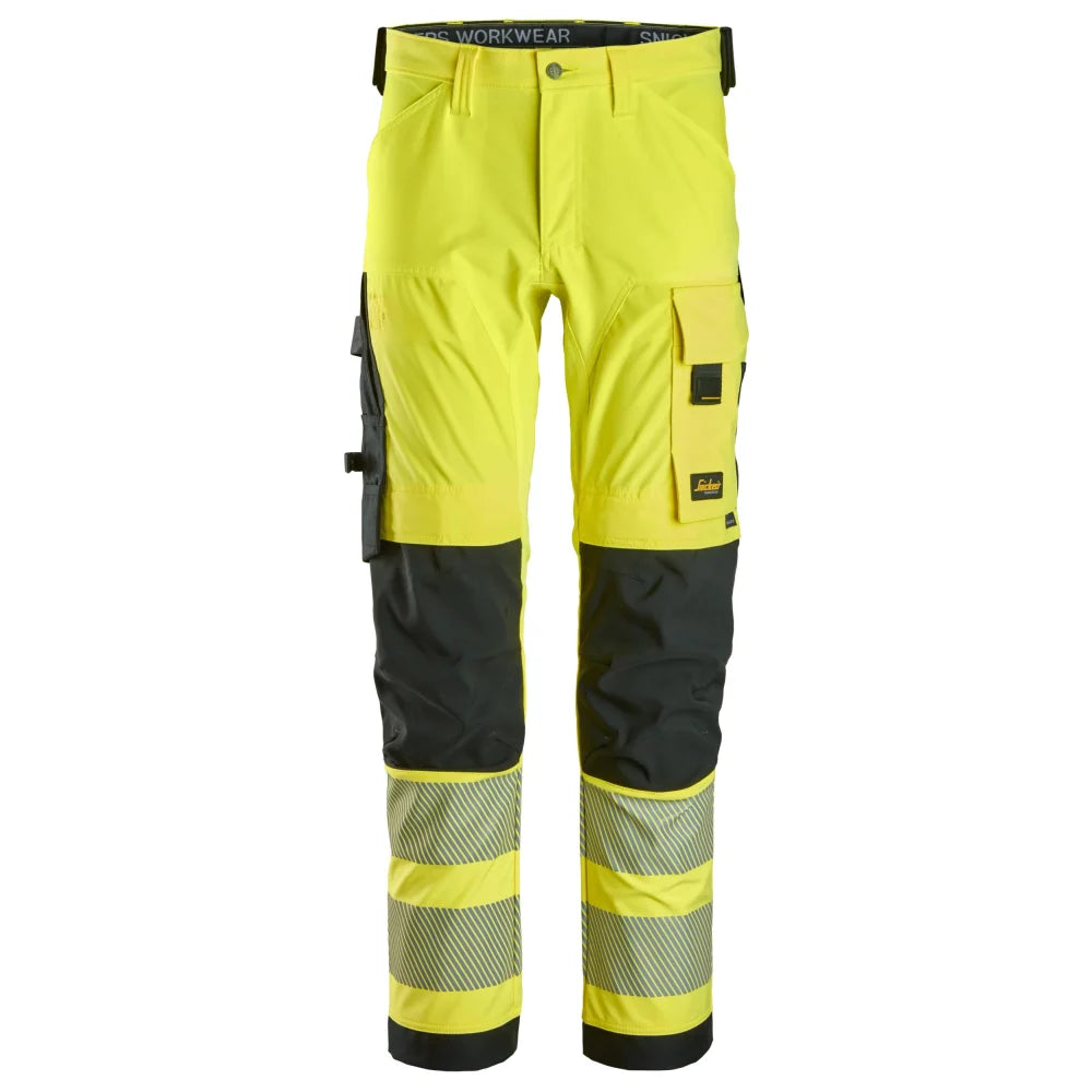 Snickers 6336 High-Vis 4-Way Stretch Werkbbroek Klasse 2 6604 High Visibility Yellow Black