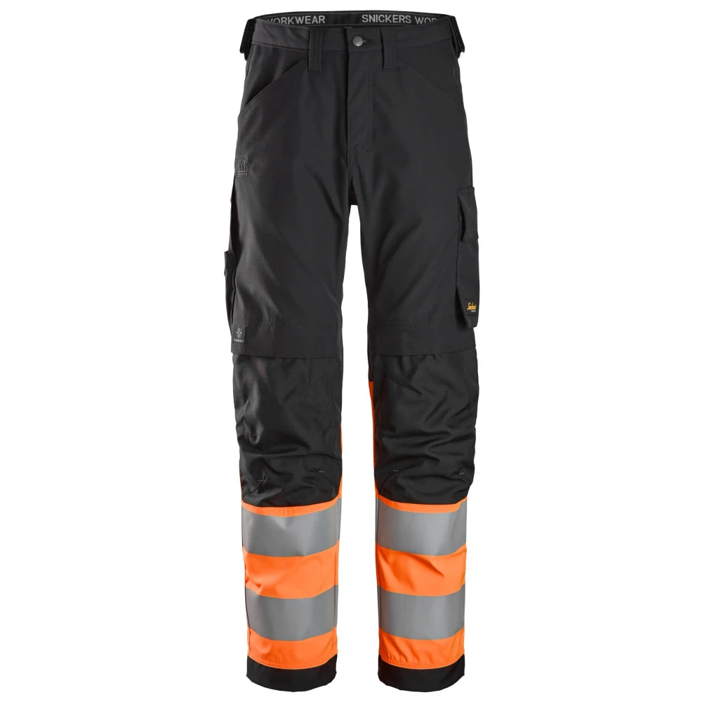 Snickers 6339 High-Vis Werkbroek Klasse 1 0455  Black High Visibility Orange