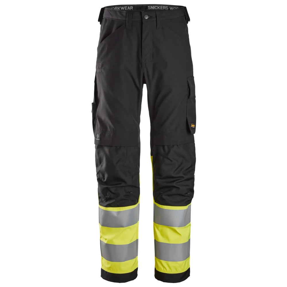 Snickers 6339 High-Vis Werkbroek Klasse 1 0466 Black High Visibility Yellow