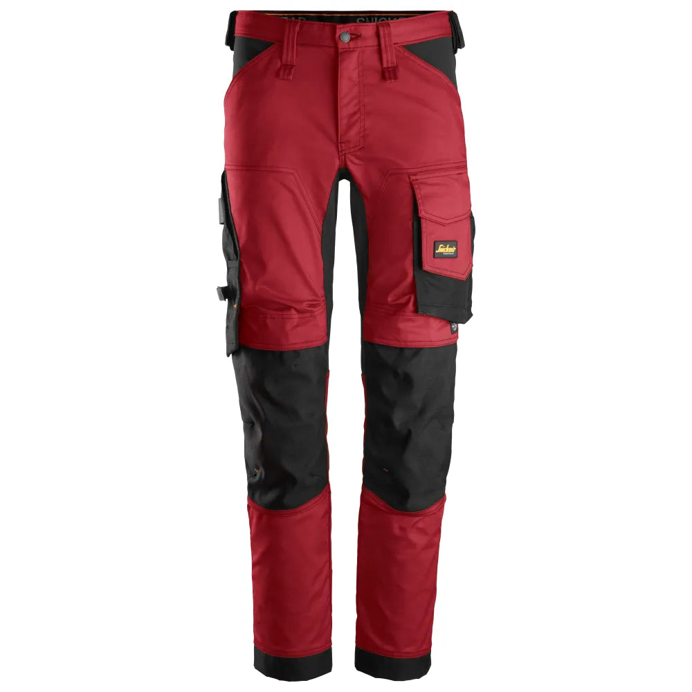 Snickers 6341 Allroundwork 2-Way Stretch Werkbroek 1604 Chili Red Black