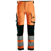 Snickers 6343 High-Vis Stretch Werkbroek Klasse 2 5504 High Visibility Orange Black
