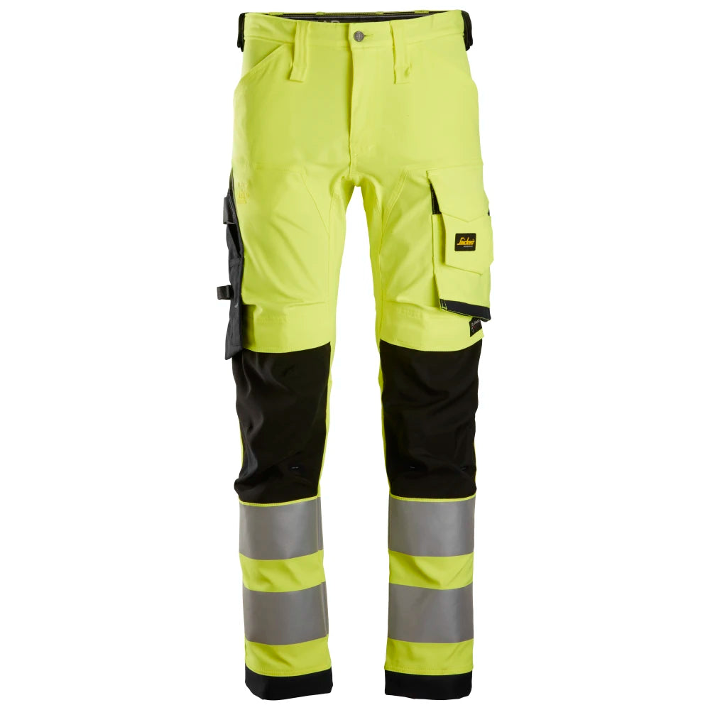 Snickers 6343 High-Vis Stretch Werkbroek Klasse 2 6604 High Visibility Yellow Black