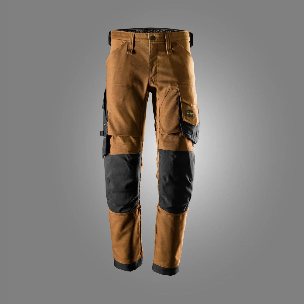 Snickers 6344 Allroundwork Canvas Stretch Werkbroek 1204 Brown Black