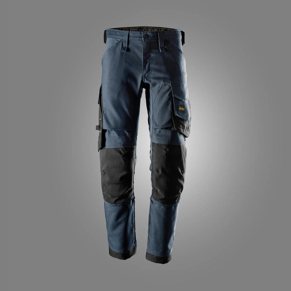 Snickers 6344 Allroundwork Canvas Stretch Werkbroek 9504 Navy Black
