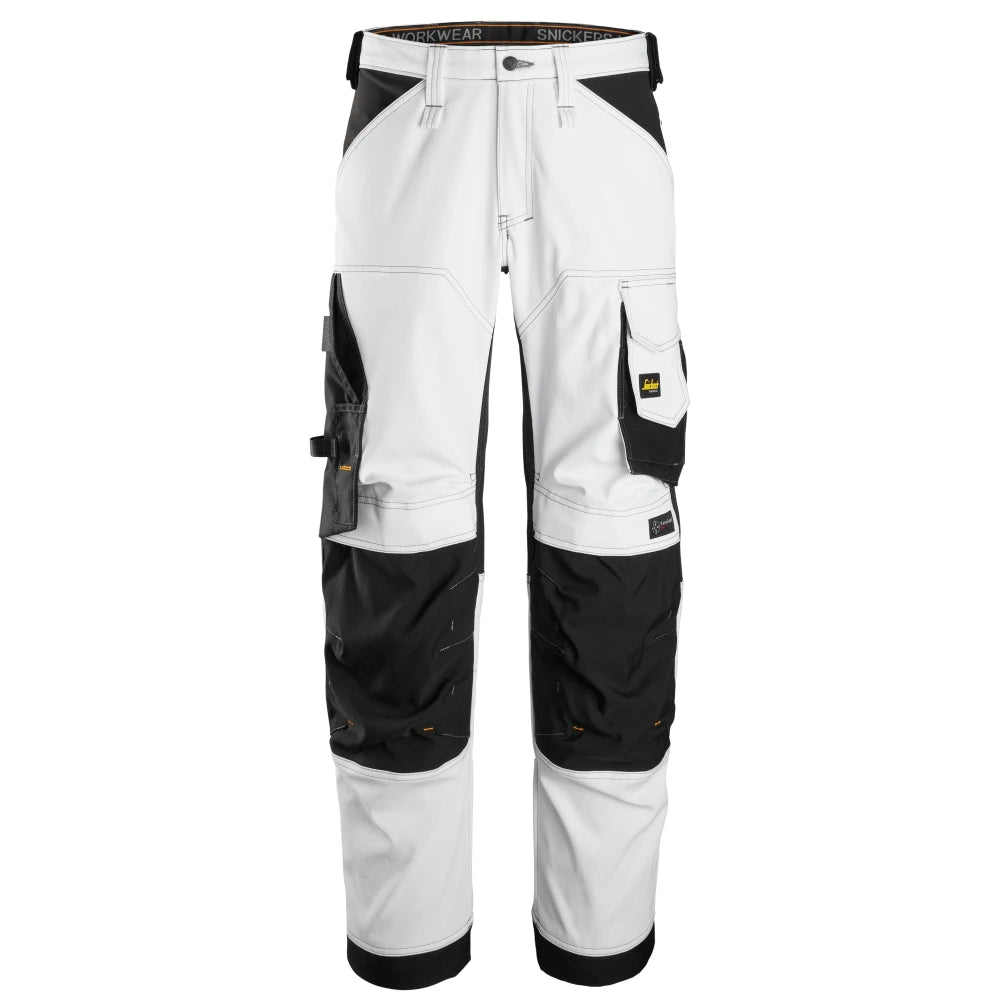Snickers 6351 Allroundwork Stretch Loose Fit Werkbroek 0904 White Black