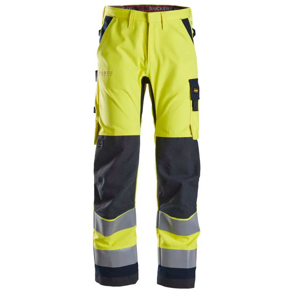 Snickers 6360 Protecwork Werkbroek High-Vis Klasse 2 6695 High Visibility Yellow Navy