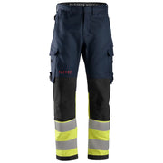 Snickers 6363 Protecwork Werkbroek High-Vis Klasse 1 9566 Navy High Visibility Yellow