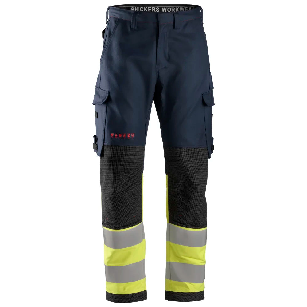 Snickers 6363 Protecwork Werkbroek High-Vis Klasse 1 9566 Navy High Visibility Yellow