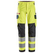 Snickers 6368 Protecwork High-Vis Klasse 2 Stretch Werkbroek 6695 High Visibility Yellow Navy