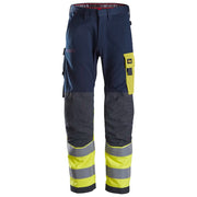 Snickers 6376 Protecwork Werkbroek High-Vis Klasse 1 9566 Navy High Visibility Yellow
