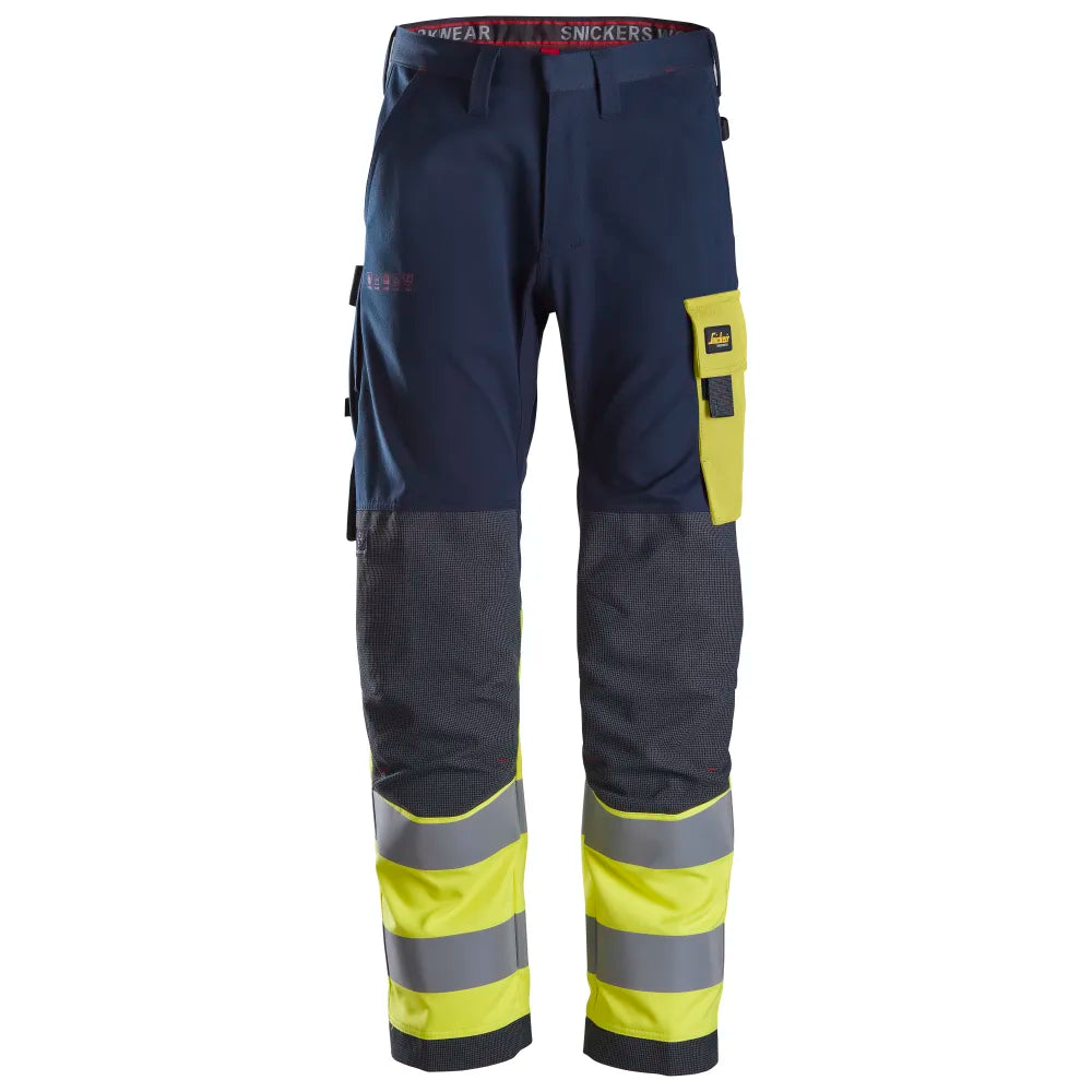 Snickers 6376 Protecwork Werkbroek High-Vis Klasse 1 9566 Navy High Visibility Yellow