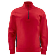 Projob 2128 Sweater Met Korte Ritssluiting Rood