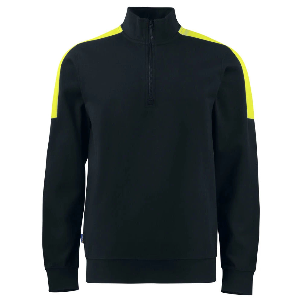 Projob 2128 Sweater Met Korte Ritssluiting Zwart Geel