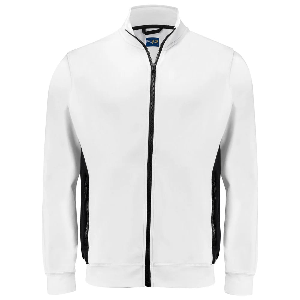 Projob 2129 Sweater Met Ritssluiting Wit