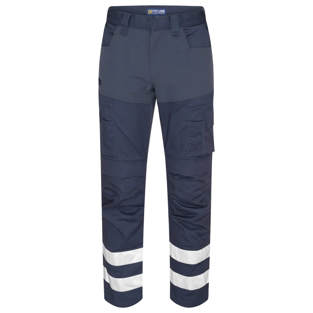 Projob 2509 Volledige Stretchbroek Met Kniezakken En Reflectiebanden Marine