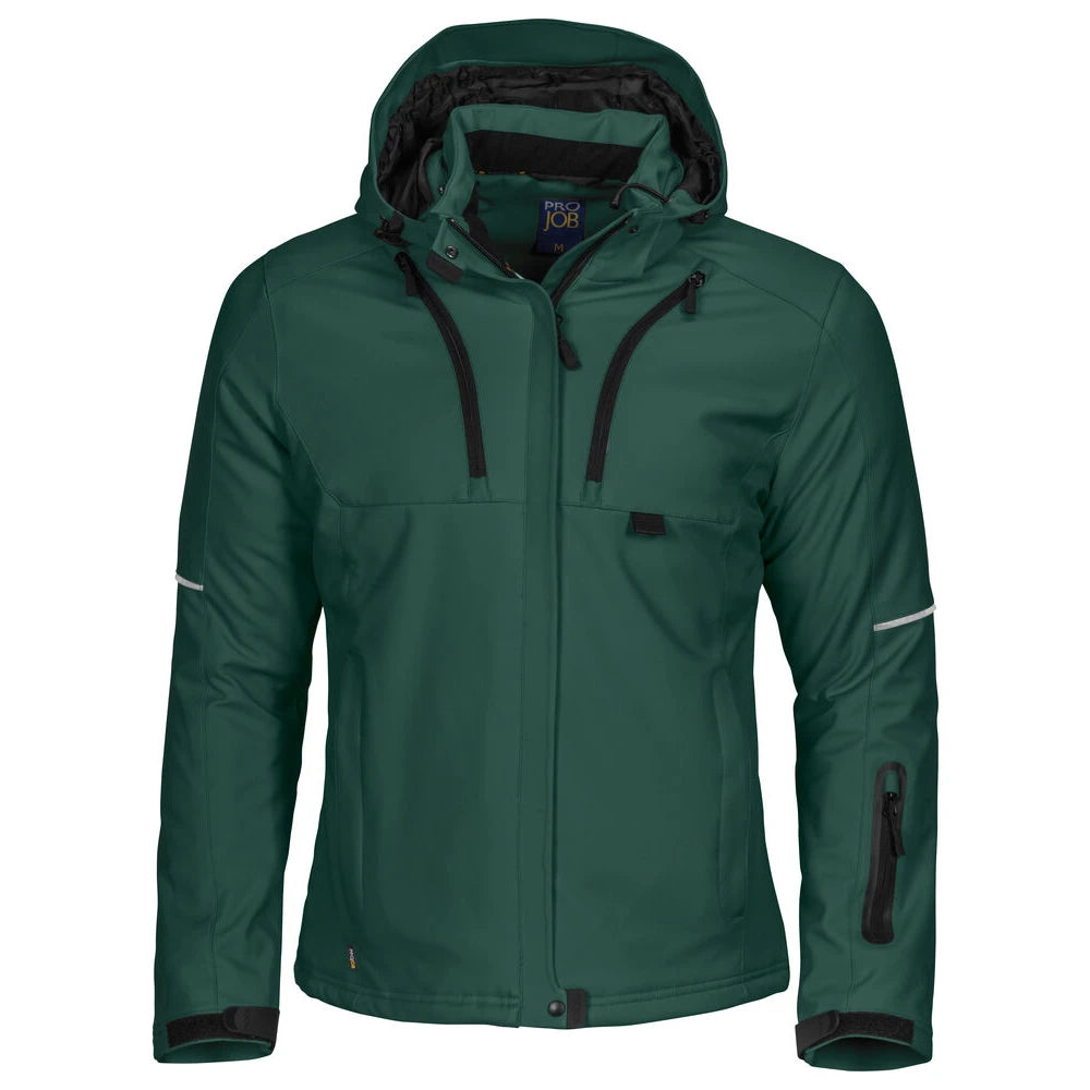 Projob 3413 Dames Gevoerde Softshell Jas Woudgroen