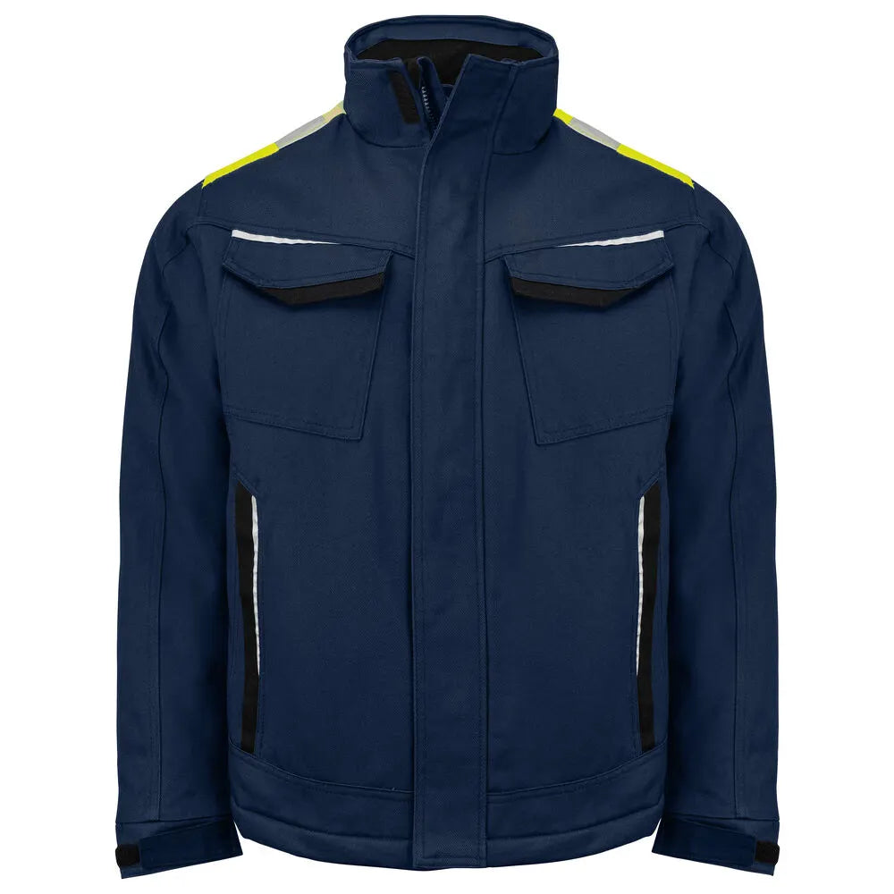 Projob 5438 Gevoerde Service Vest Katoen Navy Geel