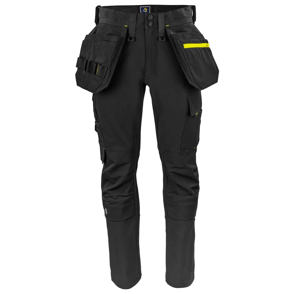 Projob 5551 Stretchbroek Met Kniezakken En Spijkerzakken Zwart