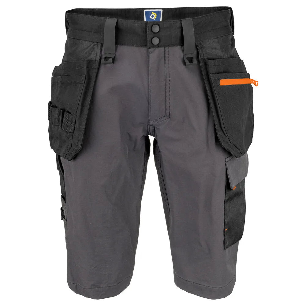 Projob 5562 Full Stretchshort Met Spijkerzakken Grijs