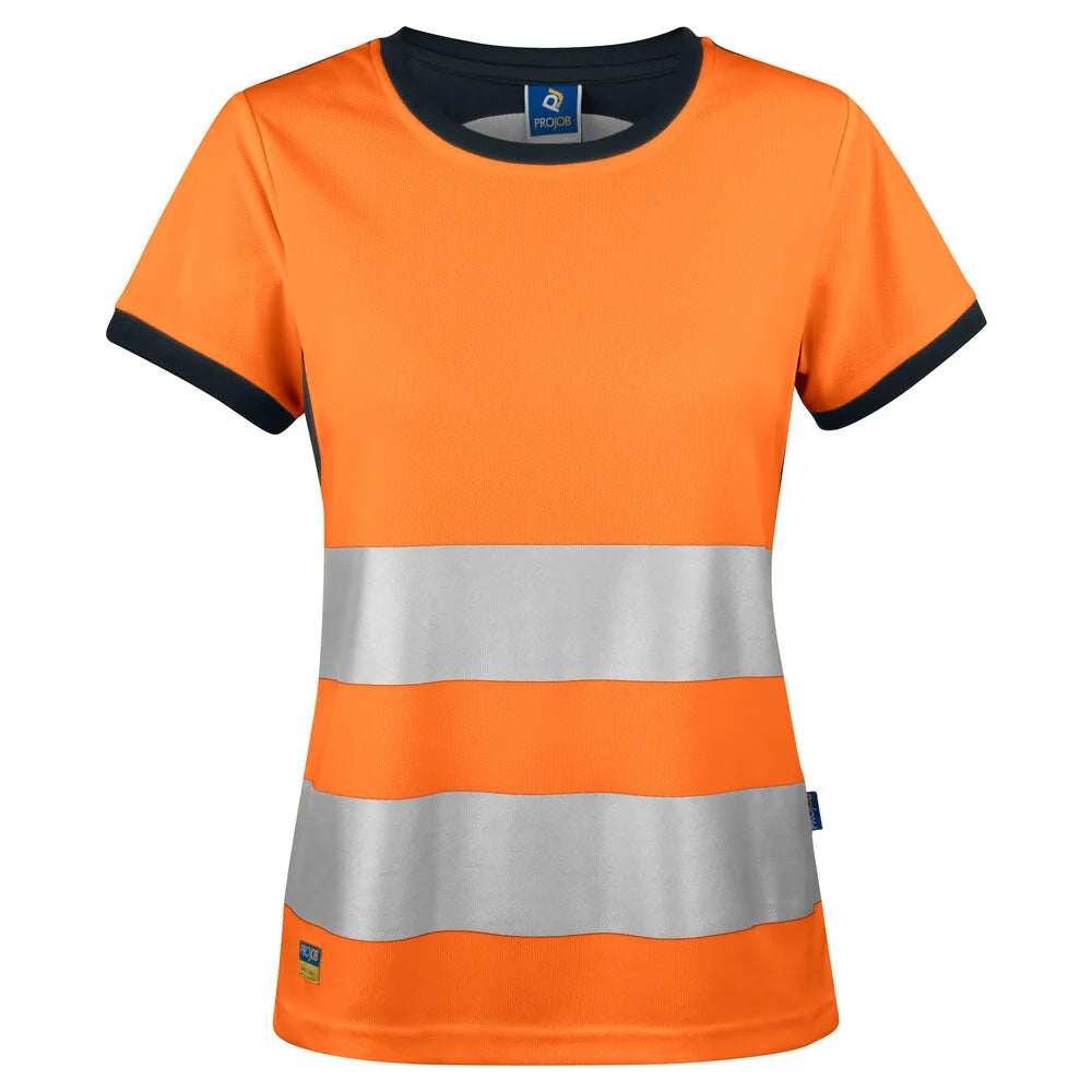 Projob 6012 Signalisatiet-Shirt En Iso 20471 Klasse 2 Dames Oranje Zwart