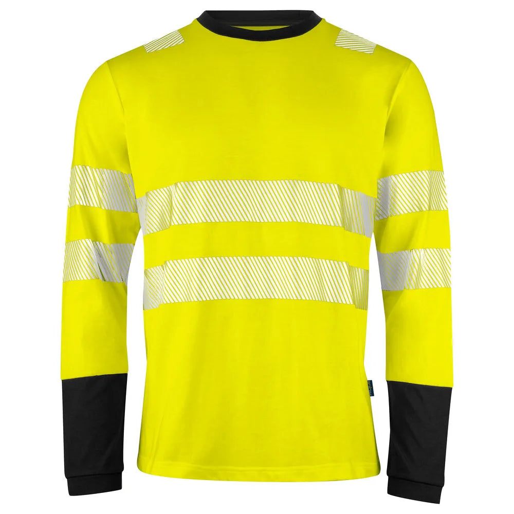 Projob 6014 Signalisatiet-Shirt Lange Mouwen En Iso 20471 Klasse 3 Geel Zwart