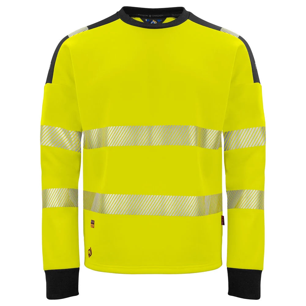 Projob 6108 Signalisatiesweater Ronde Hals En Iso 20471 Klasse 3 Geel Zwart