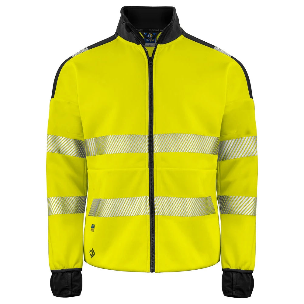 Projob 6109 Signalisatiesweater Met Lange Ritssluiting En Iso 20471 Klasse 3 Geel Zwart
