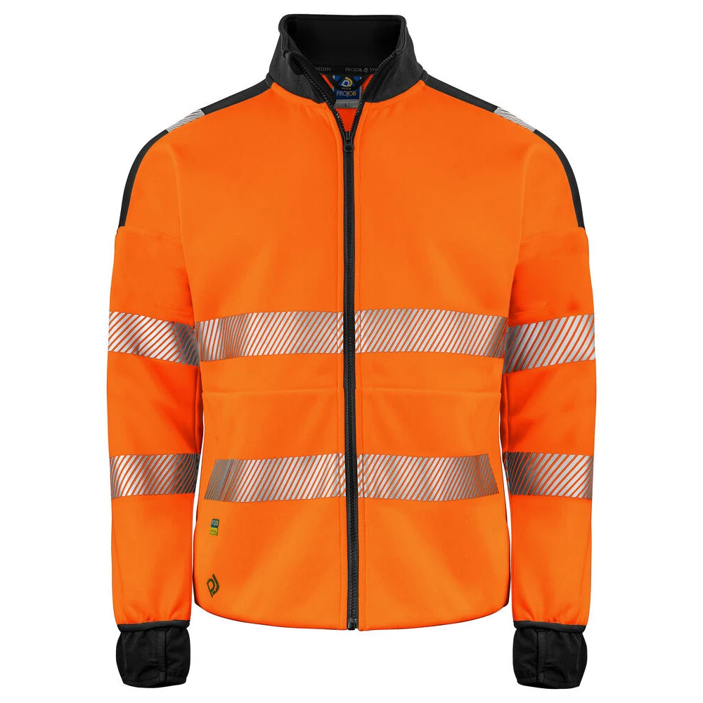 Projob 6109 Signalisatiesweater Met Lange Ritssluiting En Iso 20471 Klasse 3 Oranje Zwart