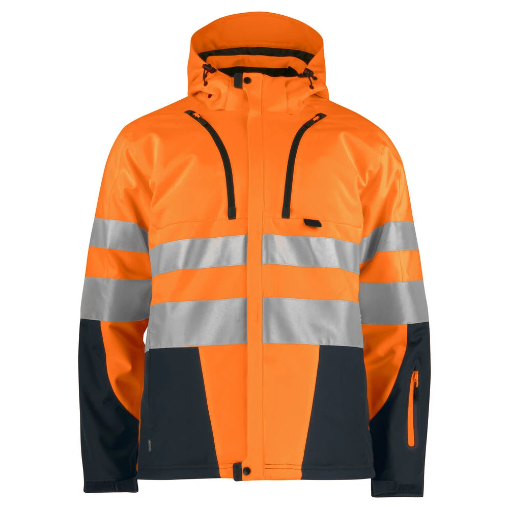 Projob 6420 Gevoerde Signalisatiesoftshell En Iso 20471 Klasse 3 Oranje Zwart