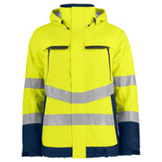 Projob 6441 Gevoerde Signalisatieregenjas En Iso 20471 Klasse 3 Geel Marine