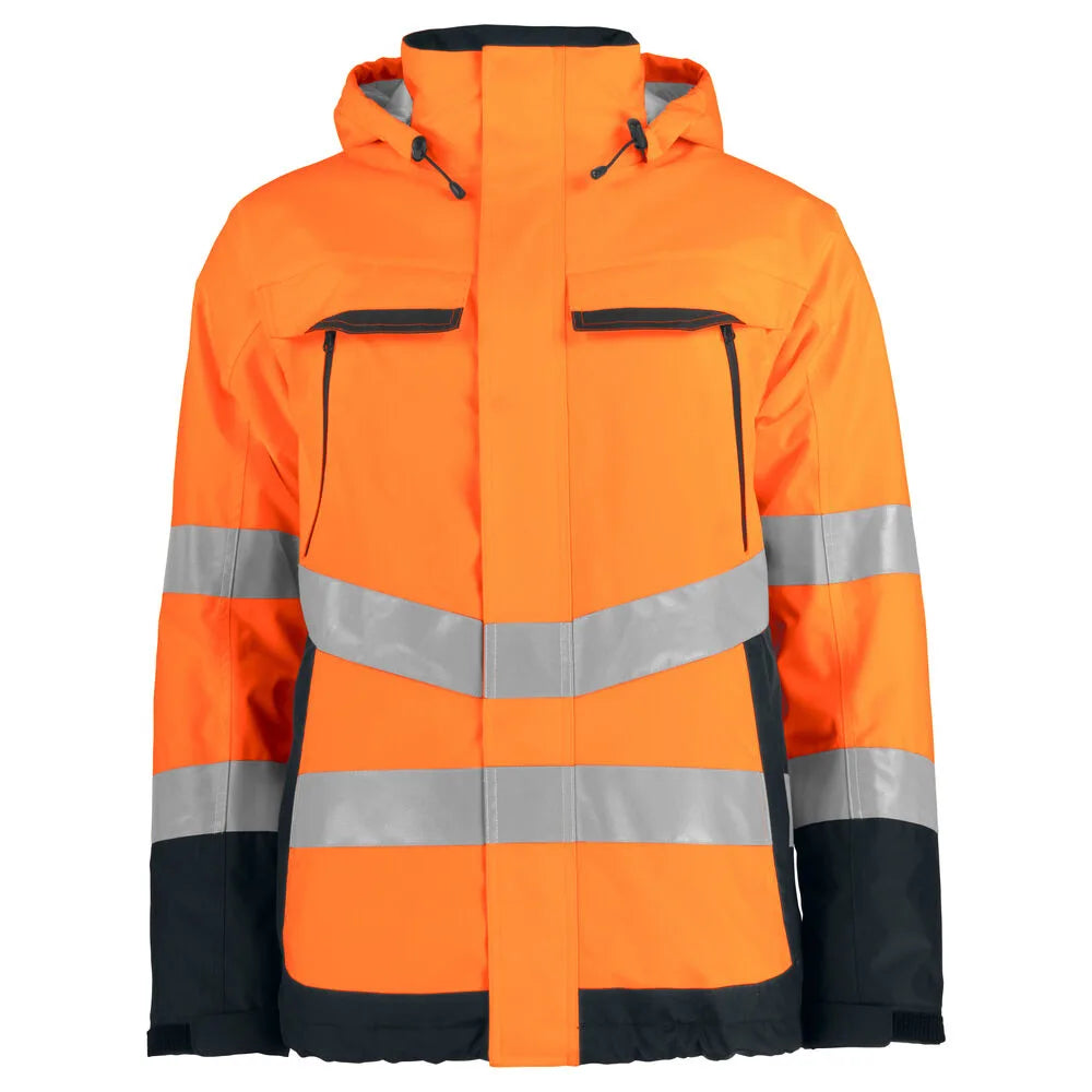 Projob 6441 Gevoerde Signalisatieregenjas En Iso 20471 Klasse 3 Oranje Zwart