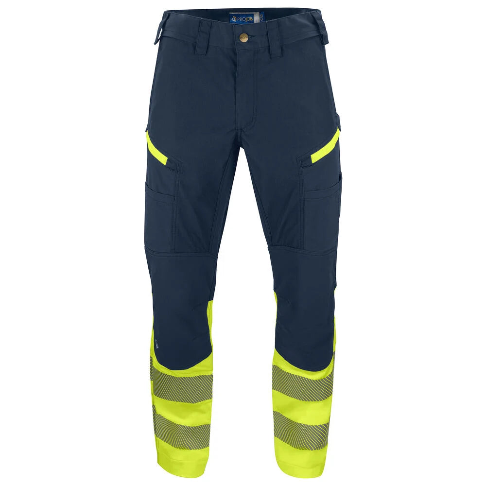 Projob 6528 Signalisatiestretchbroek En Iso 20471 Klasse 1 Geel Marine