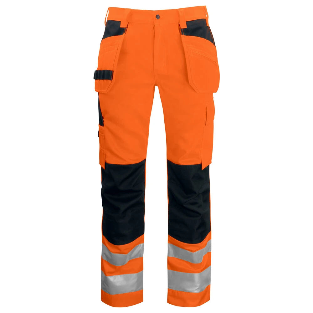 Projob 6531 Signalisatiebroek Met Kniezakken En Spijkerzakken En Iso 20471 Klasse 2 Oranje Zwart